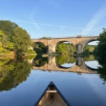The bridge of Campagne, in Canoe trip campagne to les courrèges