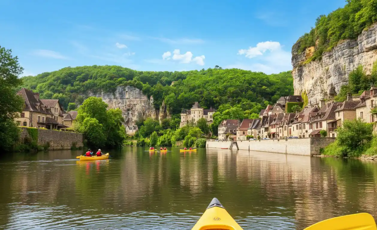 Parcours canoë La Roque-Gageac vers le Buisson de Cadouin